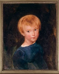 Portret młodego chłopca. Obraz przedstawiający małe dziecko z rudymi włosami. Obraz Camille Corot (1796-1875) XIX wiek