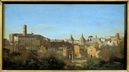 Rzym, forum widziane z Ogrodów Farnese. Obraz Camille Corot (1796-1875)