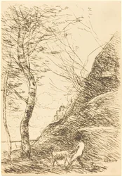 Pasterz zmagający się z kozim bergerem z chevre, 1874.