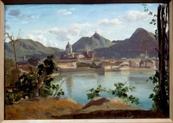 Widok na jezioro i miasto Come Obraz Camille Corot (1796-1875) 1834 Kolekcja prywatna
