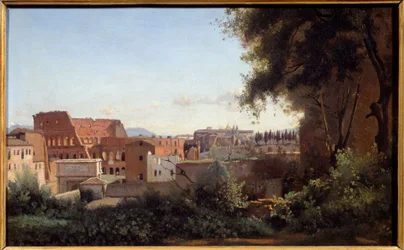 Widok na Koloseum w Rzymie z Farnese Gardens Obraz Camille Corot (1796-1875) 1826 nd. 0,3x0,49 m²