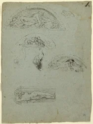Stała postać w niszy i studia dla grupy Ugolino, 1857-58
