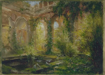 Ruiny Cour des Comptes: sala fêtes, ok. 1875 r. (olej)