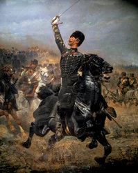 Przy baterii, szarża kawalerii (1870)