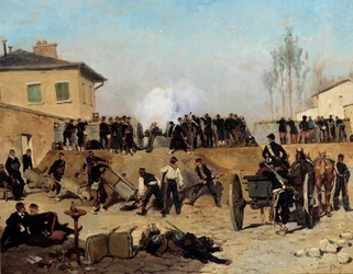 Oblężenie Paryża: „” walka w Villejuif 19.09.1870”” Obraz Edouarda Detaille (1848-1912) 1870 Nd. 0,55x0,67 m Paryż, musee d