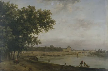 Tuileries i Pont Royal widziane z Cours-la-Reine, 1783 (olej na płótnie)