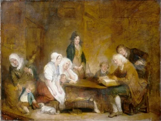 Nabożeństwo rodzinne, ok. 1800 (olej na płótnie)