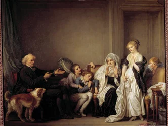 Kuracja i młoda wdowa Obraz Jeana Baptiste Greuze (1725-1805) XVIII wiek