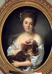 Portret Madame De Porcin Obraz Jeana Baptiste Greuze (1725-1805). ok. 1770 Wymiary 0,72 x 0,58 m. Złości. Muzeum Sztuk Pięknych
