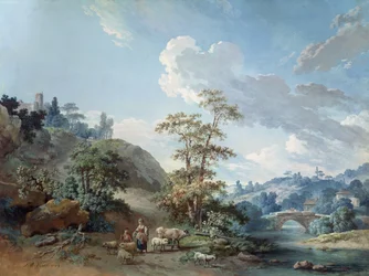 Most w dolinie, 1778 (gwasz)