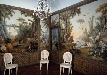 Widok salonu Demarteau udekorowanego przez Jeana Baptiste Hueta (1745-1811)