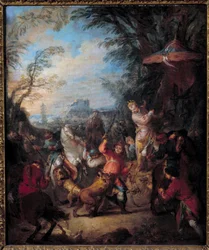Chiński obraz myśliwski Jean Baptiste Pater