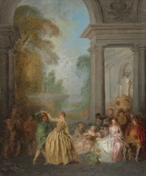 Tancerze w pawilonie, lata 1720