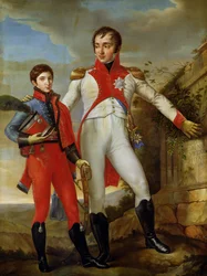 Ludwik Bonaparte (1778-1846), król Holandii, oraz Ludwik Napoleon (1804-31), następca tronu Holandii, ok. 1806