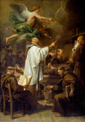 Śmierć św. Franciszka z Asyżu (1181-1226) Obraz Jeana Jouveneta (1644-1717) XVIII-wieczne słońce. 2,07x1,5 m Rouen, Musee des Beaux Arts