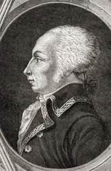 Francois Christophe Kellermann, wyryty przez Pannemaker-Ligny, z "Histoire de la Revolution Francaise" Louisa Blanc (1811-82)