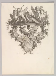 Winieta ze sfinksami i puttami, 1779.