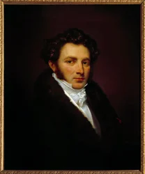 Portret hrabiego Louisa Marchanda (1791-1876) pierwszego lokaja Napoleona I w latach 1814-1821. obraz Mauzaisse Jean Baptiste (1784-1844). h s/t 0,74 x 0,6m. Malmaison. Muzeum Zamkowe
