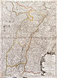 Mapa Alzacji (Francja) (Grawerowanie