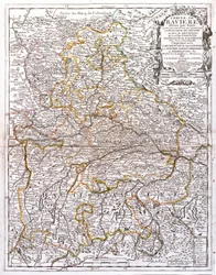 Mapa Bawarii (Niemcy) (Grawerowanie