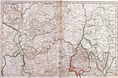 Mapa Burgundii (Francja) (Grawerowanie