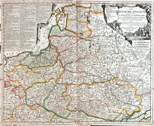Mapa Polski i Litwy (Grawerowanie
