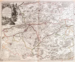 Mapa hrabstwa Hainaut (Belgia) (Grawerowanie