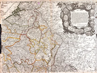 Mapa Księstwa Luksemburga, Szampanii i Księstwa Lotaryngii (Grawerowanie