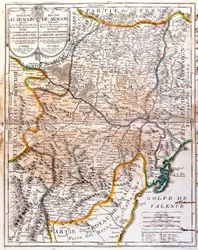 Mapa Królestwa Aragonii (Hiszpania) (Grawerowanie