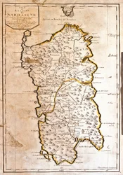 Mapa Królestwa Sardynii (Włochy) (Grawerowanie