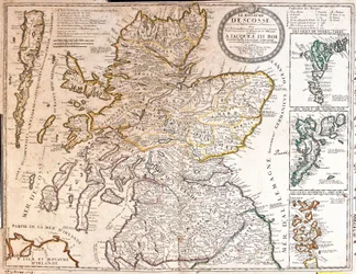 Mapa Królestwa Szkocji pod panowaniem Jakuba II