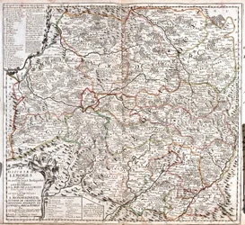 Mapa diecezji Limoges (Francja) (Grawerowanie