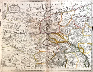 Mapa północno-zachodniej części Królestwa Węgier (Grawerowanie