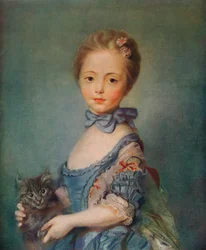 Dziewczynka z kotkiem, około 1743