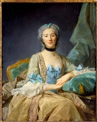Portret Madame de Sorquainville - Obraz Jean-Baptiste Perroneau (Jean Baptiste Perronneau) (1715-1783) - h s/t 1,01 x 0,81m - Paryż, Luwr - Portret Madame de Sorquainville. Obraz Jean-Baptiste Perroneau (1715-1783) - 1,01 x 0