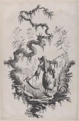 Ozdobny nadruk Chinoiserie, 1755.