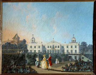 Widok na ogrody Benfiki w Lizbonie. Obraz Jeana Pillementa (1728-1808)