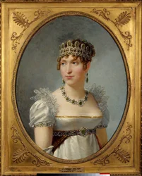 Portret królowej Hortensji de Beauharnais (1783-1837), królowej Holandii, żony Ludwika Bonaparte. Jest córką cesarzowej Józefiny de Beauharnais i matką przyszłego Napoleona III. Obraz Jean-Baptiste