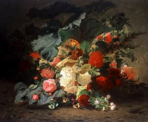 Kompozycja kwiatowa. Malarstwo Jean Baptiste Robie (1821-1910) Prywatna kolekcja.