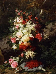 Martwa natura z malinami. Obraz autorstwa Jean Baptiste Robie (1821-1910) Kolekcja prywatna.