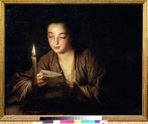 Dziewczyna ze świecą. Obraz Jean Baptiste