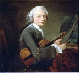 Młody człowiek na skrzypcach, ok. 1738. Portret Karola Theodose