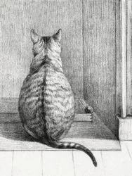 „Siedzący kot, widok od tyłu” (1812)