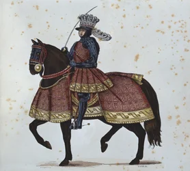 Ludwik XII wjeżdżający do Genui, rytowany przez Gautiera według ilustracji w „Godzinach Anny Bretanii”, 1515-20