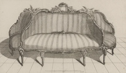 Sofa à Jouë w stylu Pictoresque, wydana w połowie lat 70. (rycina na papierze czerpanym)