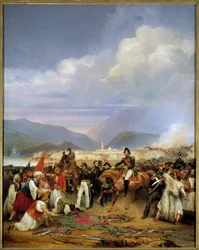 Grecka wojna o niepodległość (1828-1833): „” General House otrzymuje kapitulację zamku Moree w dniu 30 października 1828”” Epizod wyprawy Moree (1828-1832) na Peloponezie. Obraz Jean Charles Langlois (1789-1870) 1836 Nd. 2,72x1,92