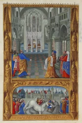 Les Très Riches Heures du Duc de Berry, Folio 129v - Najświętszy Sakrament