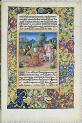 Pani Lat. Q.v.I.126 f.35 Spotkanie Abigail i Davida, z Księgi Godzin Ludwika dOrleans, 1490