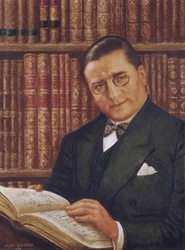 Armand Albert Rateau w swojej bibliotece, autor: Jean Dunand (1877-1942)