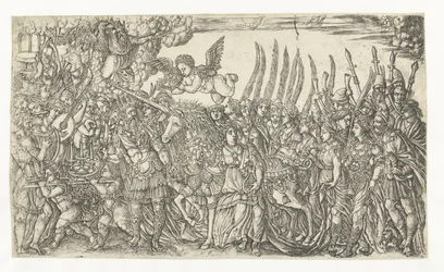 De triomf van de eenhoorn De eenhoorn (series title)   1369703   pl       polish Successfully Translated  Original: Minerva chasing the vices from the garden of virtue, c1502 Translat: 